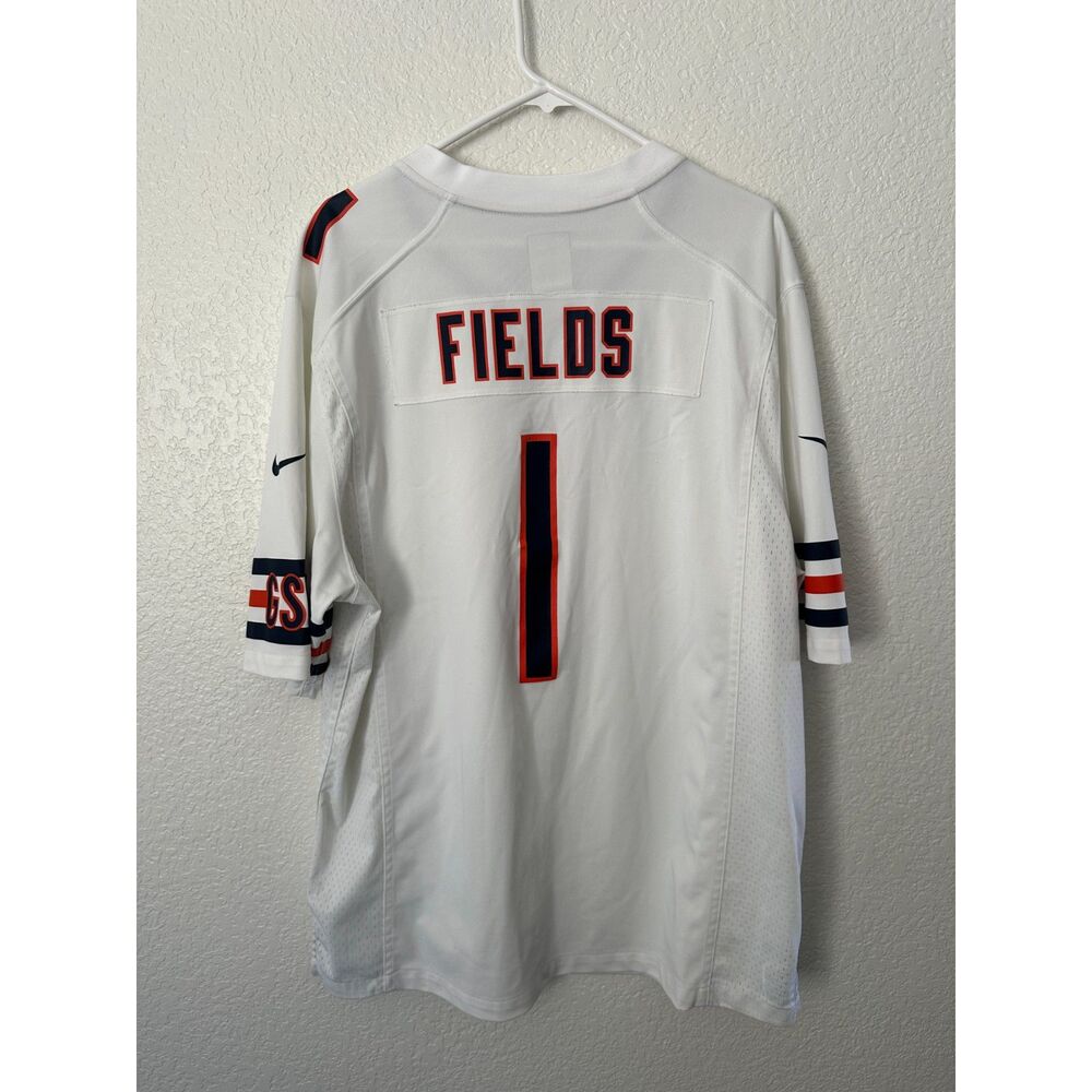 Justin Fields Mens Size XL White Nike Bears NFL Jersey